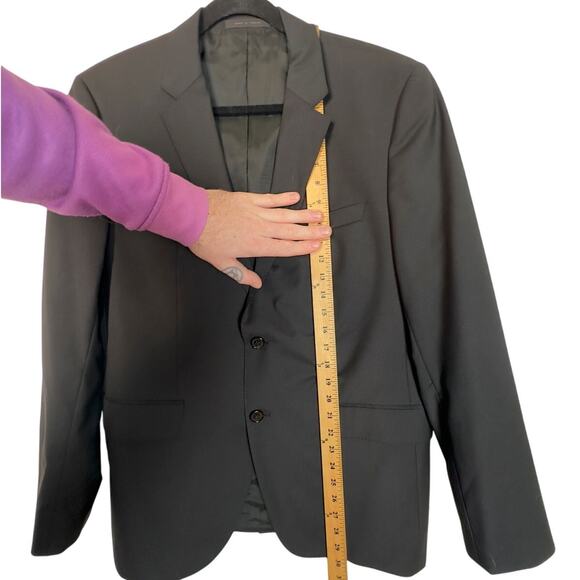 NWT Hugo Boss Italian Wool Blazer Sz 42R Slim Fit Black Classic Suit Jacket - Picture 7 of 8
